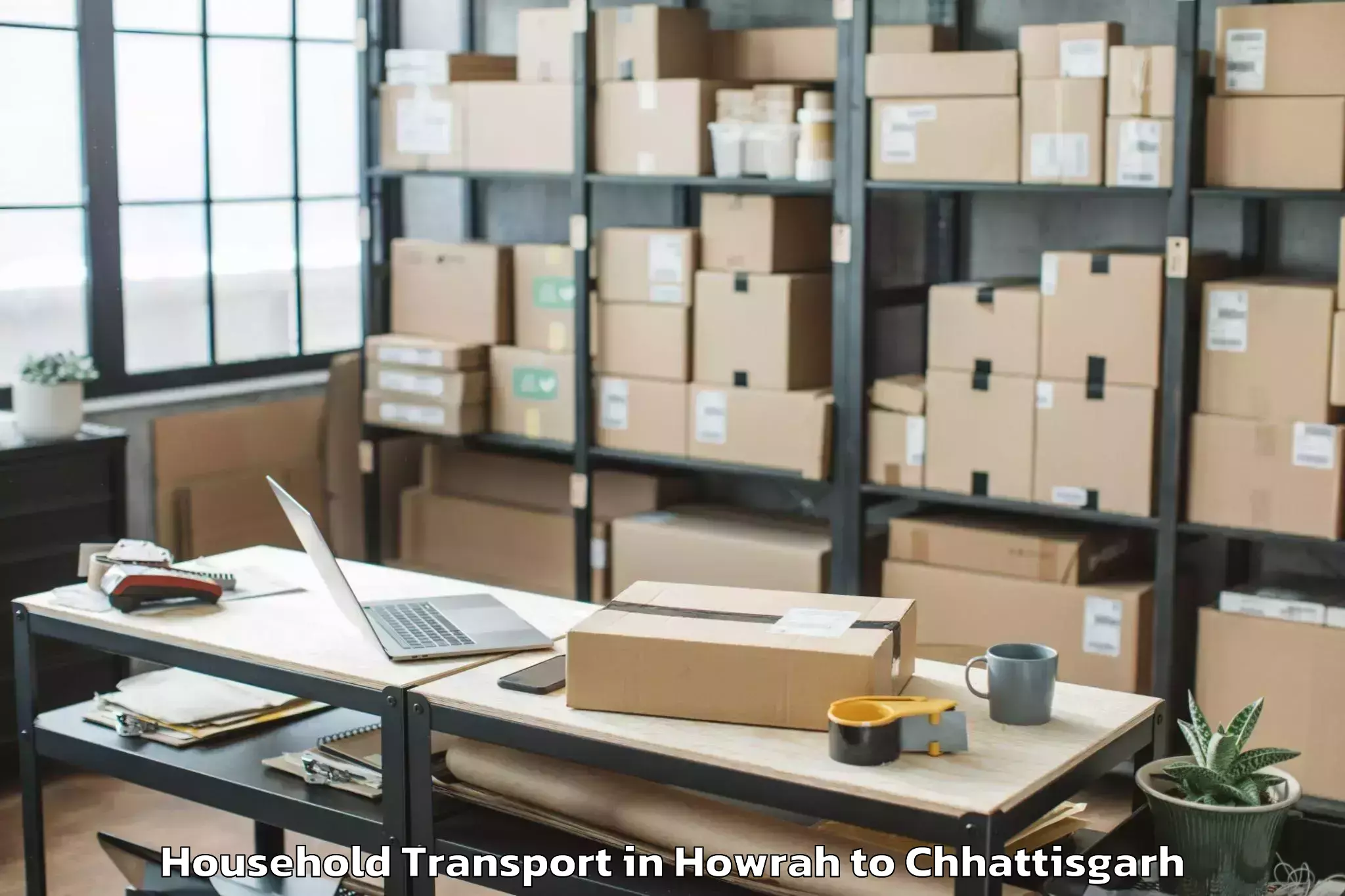 Professional Howrah to Iit Bhilai Household Transport